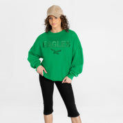 PHILADELPHIA EAGLES ELITE ERA EMBROIDERED PREMIUM FLEECE CREWNECK