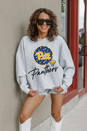 PITTSBURGH PANTHERS GOING WILD PREMIUM FLEECE DROP SHOULDER CREWNECK PULLOVER