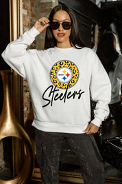 PITTSBURGH STEELERS WILD BREAKTHROUGH PREMIUM FLEECE CREWNECK PULLOVER