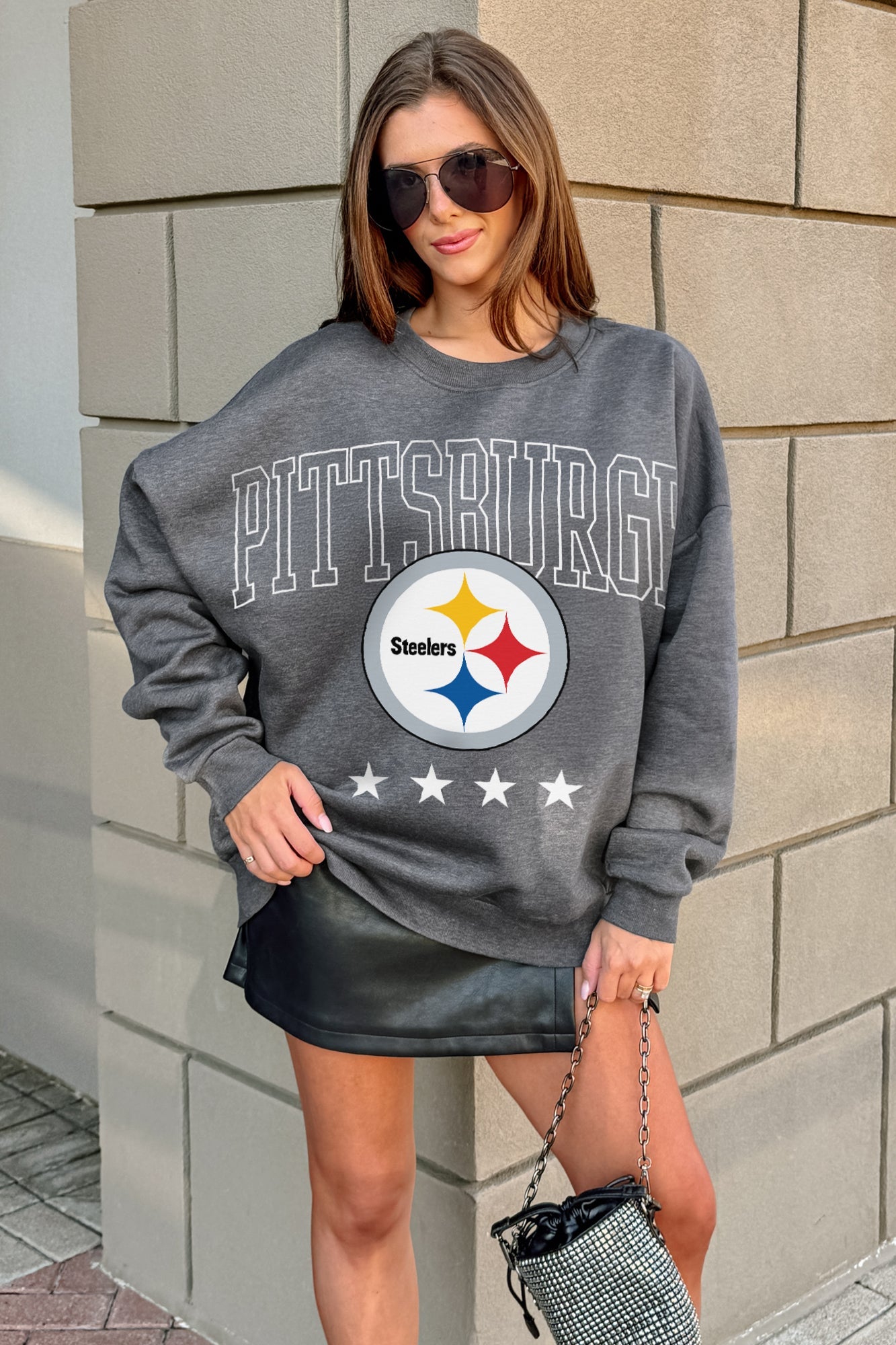PITTSBURGH STEELERS RISING STAR PREMIUM FLEECE CREWNECK PULLOVER