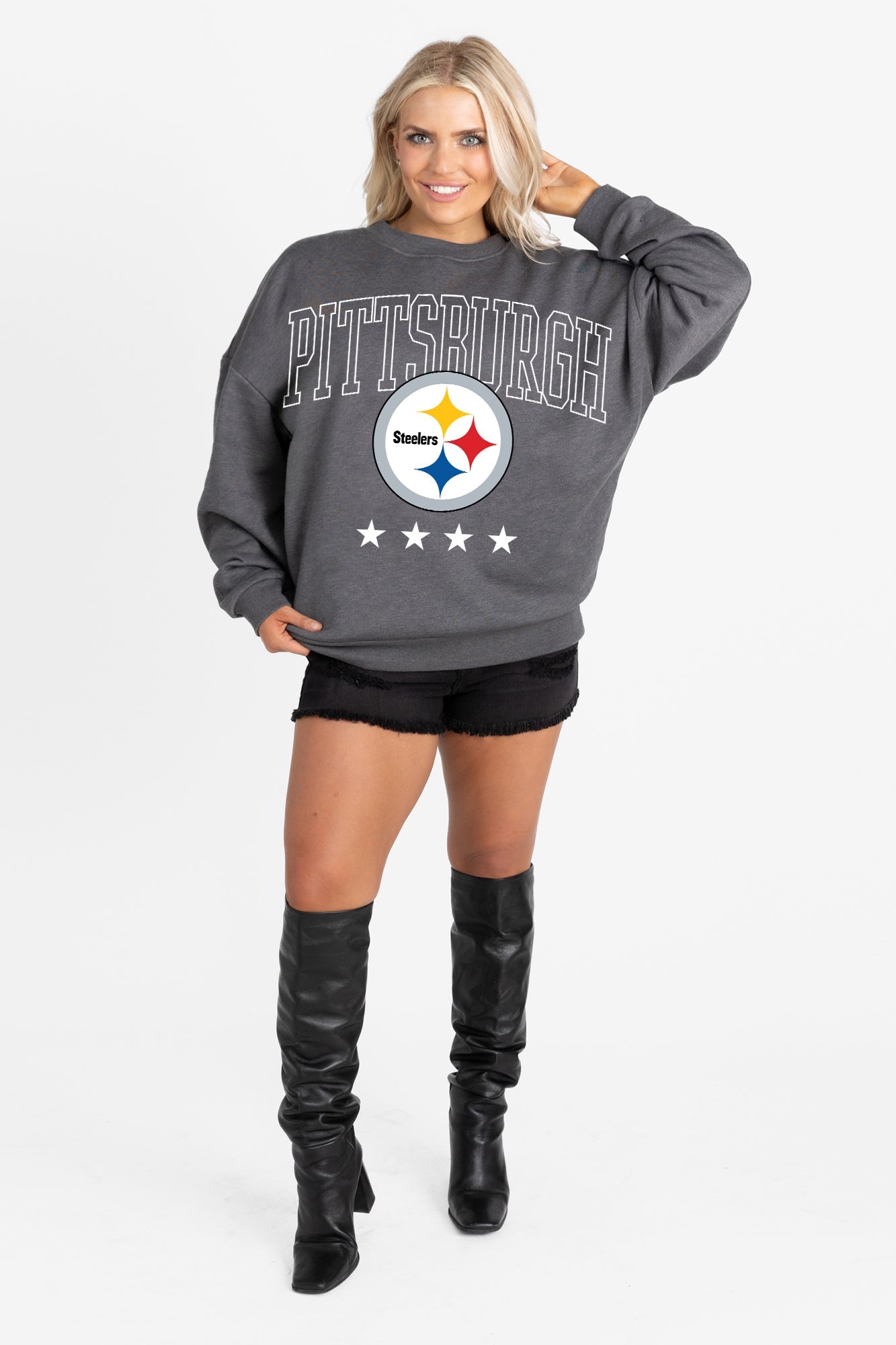 PITTSBURGH STEELERS RISING STAR PREMIUM FLEECE CREWNECK PULLOVER