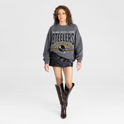PITTSBURGH STEELERS KICKOFF CLASSIC PREMIUM FLEECE DROP SHOULDER CREWNECK PULLOVER