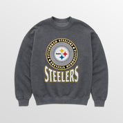 PITTSBURGH STEELERS SATURDAY SEAL PREMIUM FLEECE DROP SHOULDER CREWNECK PULLOVER