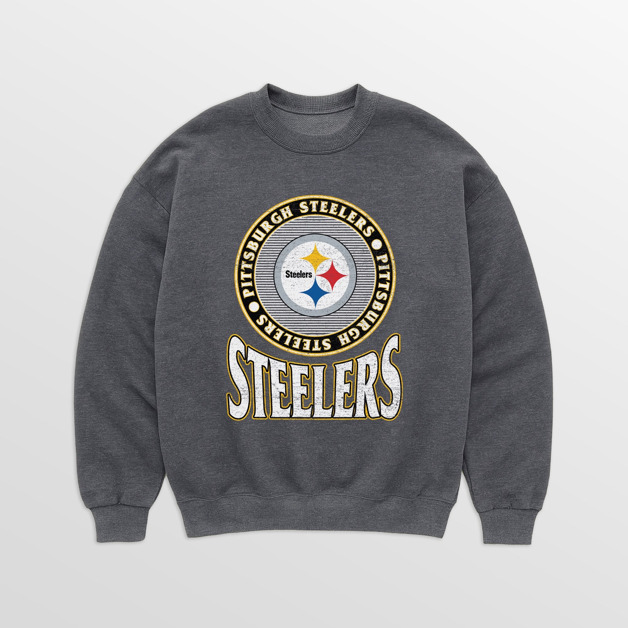 PITTSBURGH STEELERS SATURDAY SEAL PREMIUM FLEECE DROP SHOULDER CREWNECK PULLOVER