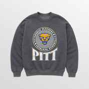 PITTSBURGH PANTHERS SATURDAY SEAL PREMIUM FLEECE DROP SHOULDER CREWNECK PULLOVER