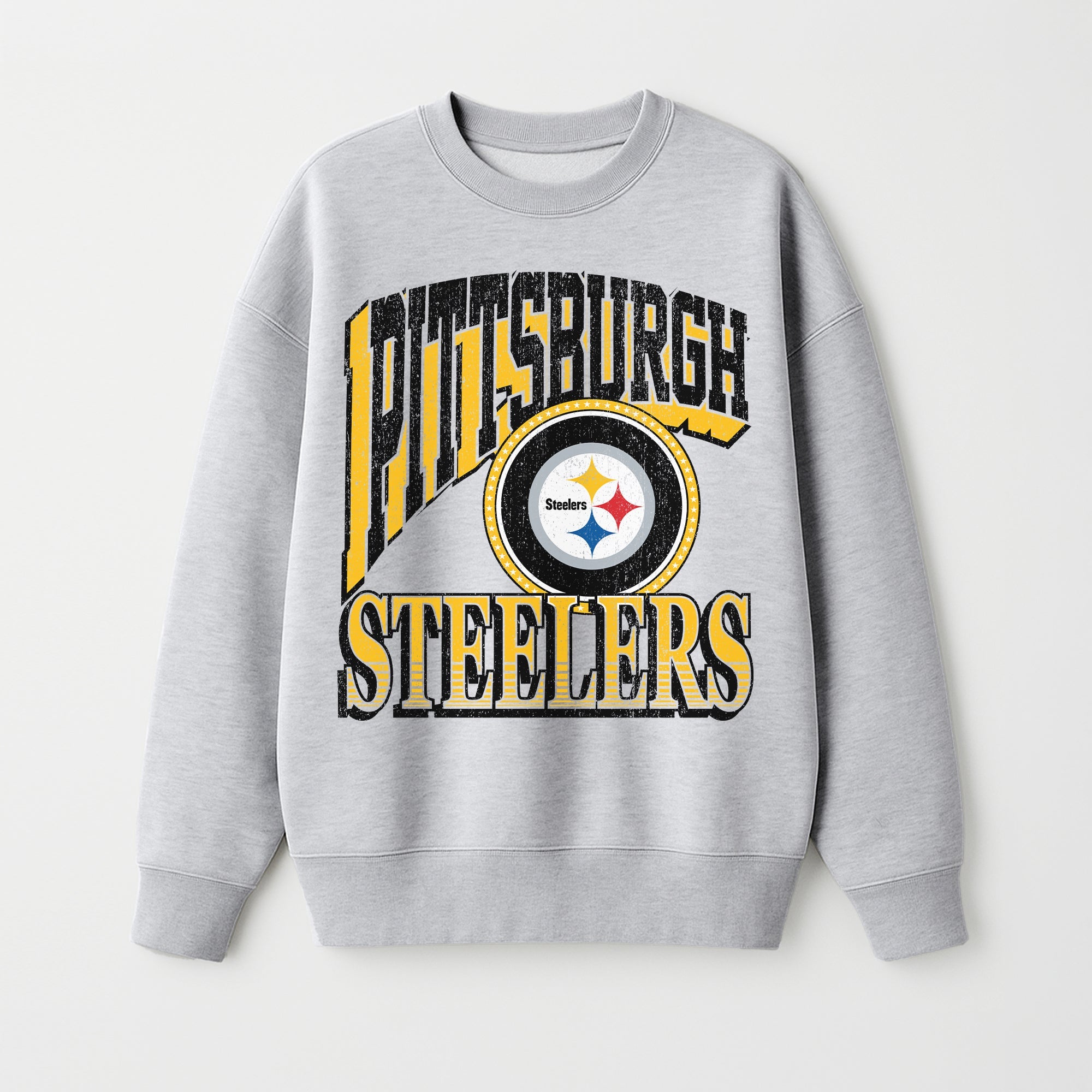 PITTSBURGH STEELERS GAME ON PREMIUM FLEECE DROP SHOULDER CREWNECK PULLOVER