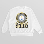 PITTSBURGH STEELERS ENDZONE PREMIUM FLEECE DROP SHOULDER CREWNECK PULLOVER