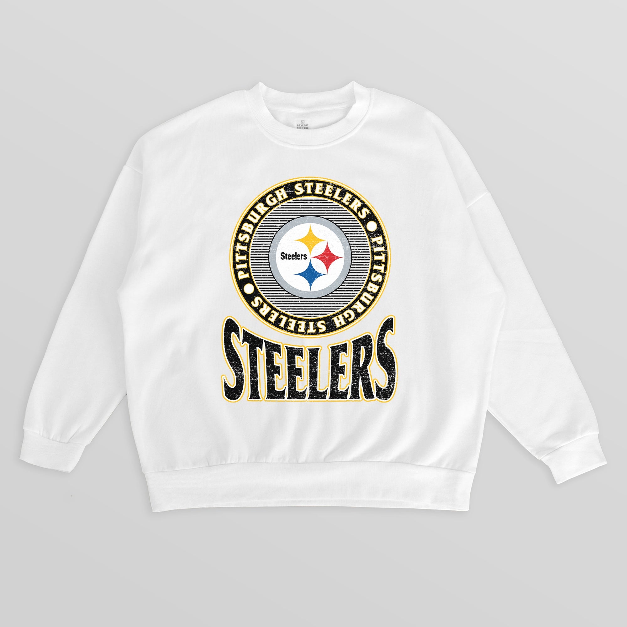 PITTSBURGH STEELERS ENDZONE PREMIUM FLEECE DROP SHOULDER CREWNECK PULLOVER