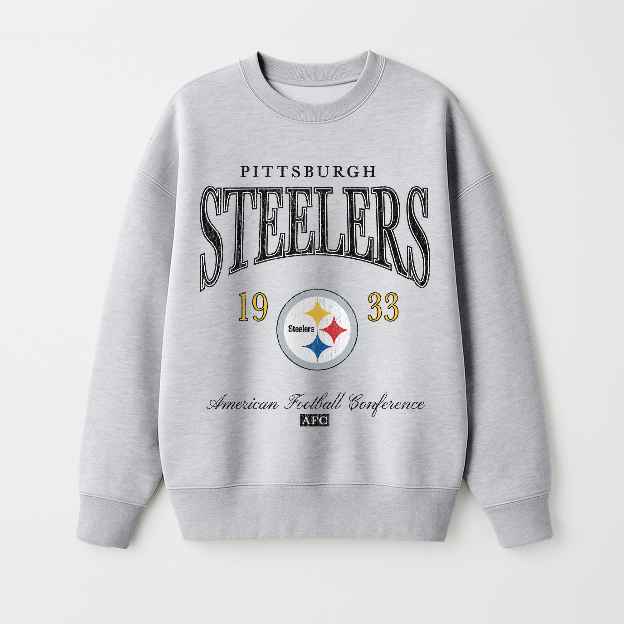 PITTSBURGH STEELERS INSTANT CLASSIC PREMIUM FLEECE DROP SHOULDER CREWNECK PULLOVER