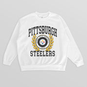 PITTSBURGH STEELERS GOLD STANDARD PREMIUM FLEECE DROP SHOULDER CREWNECK PULLOVER