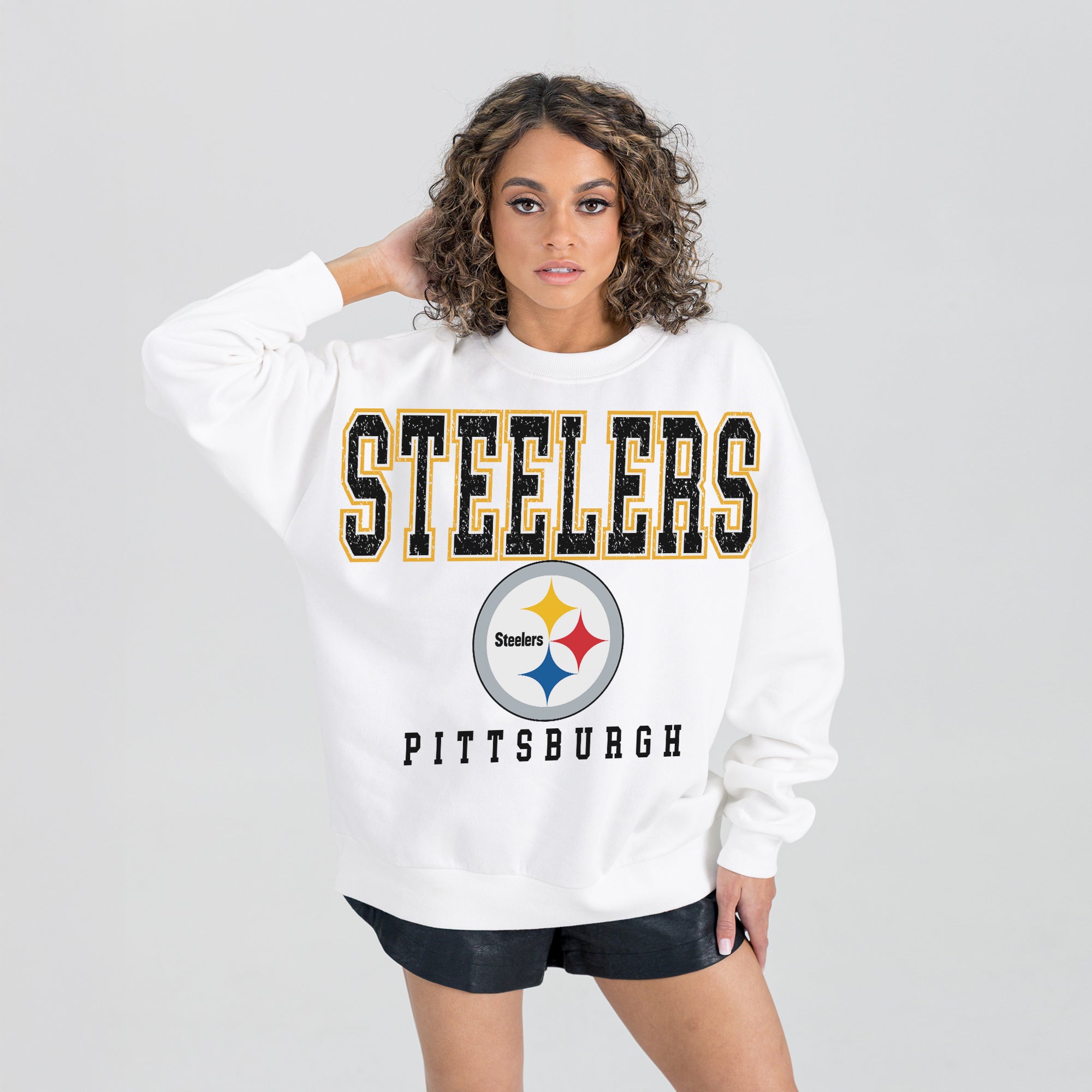 PITTSBURGH STEELERS Sunday Drives Fleece Crewneck Pullover