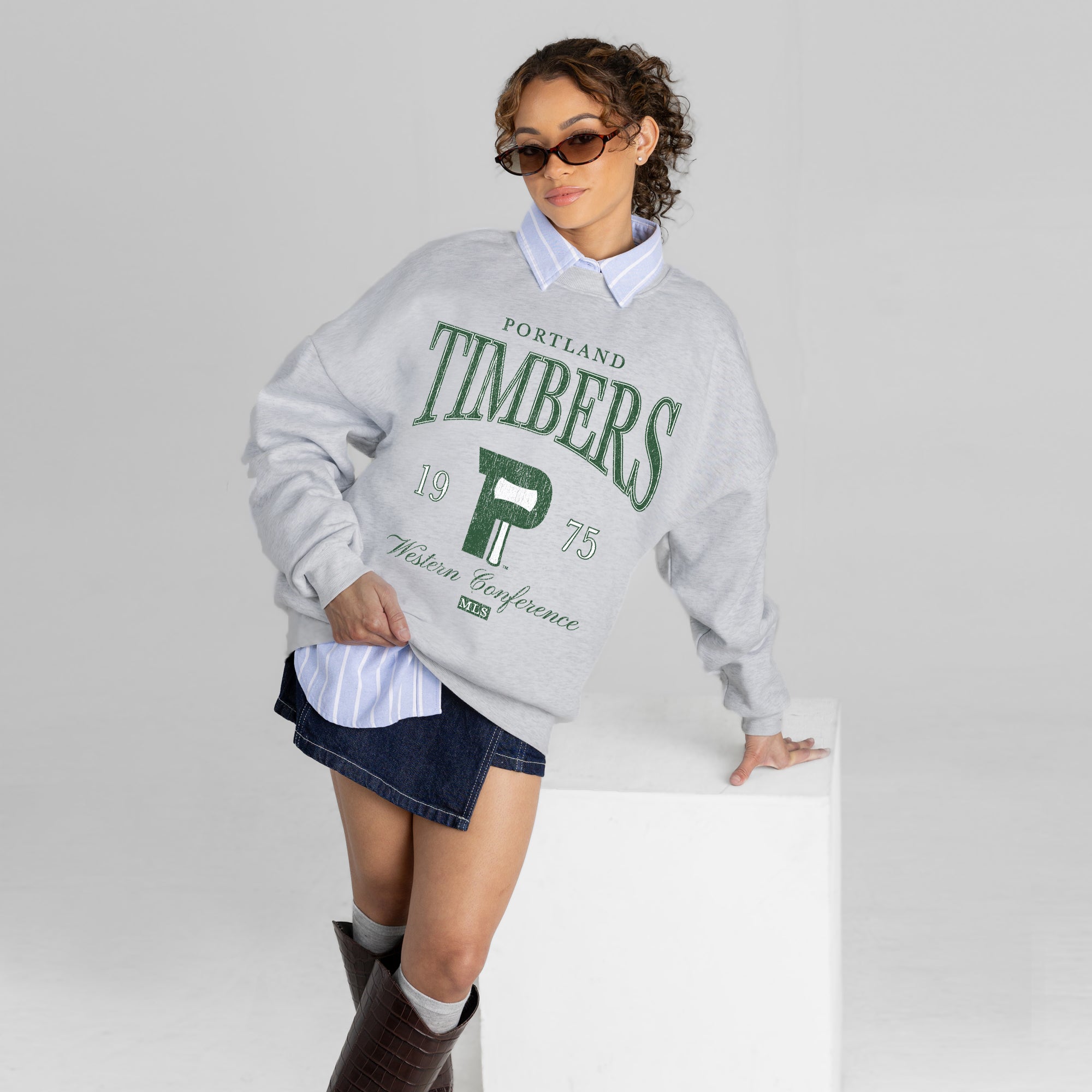 PORTLAND TIMBERS INSTANT CLASSIC PREMIUM FLEECE DROP SHOULDER CREWNECK PULLOVER