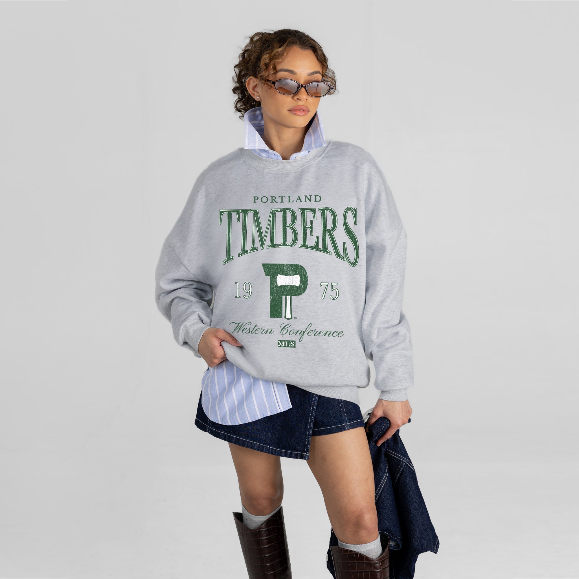 PORTLAND TIMBERS INSTANT CLASSIC PREMIUM FLEECE DROP SHOULDER CREWNECK PULLOVER