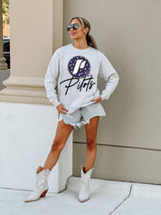 Ash Grey Portland Pilots Going Wild Oversized Fleece Pullover - Lifestyle Street Style Look | Gameday Couture - SOHO