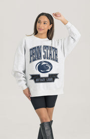 PENN STATE NITTANY LIONS HERITAGE PREMIUM FLEECE DROP SHOULDER CREWNECK PULLOVER