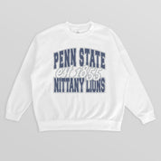 PENN STATE NITTANY LIONS FADED FORMATION PREMIUM FLEECE DROP SHOULDER CREWNECK PULLOVER