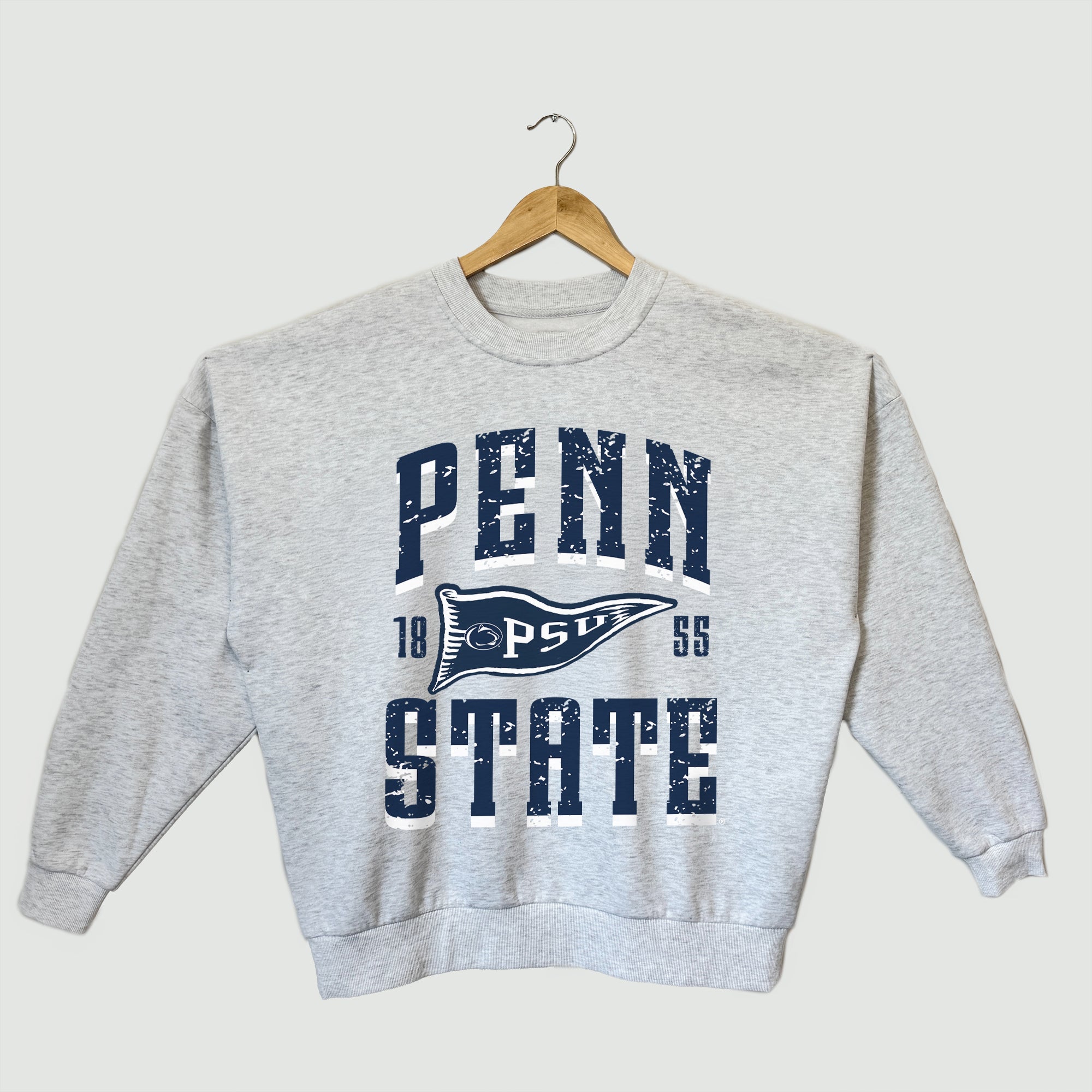 PENN STATE NITTANY LIONS PENNANT PRIDE PREMIUM FLEECE DROP SHOULDER CREWNECK PULLOVER