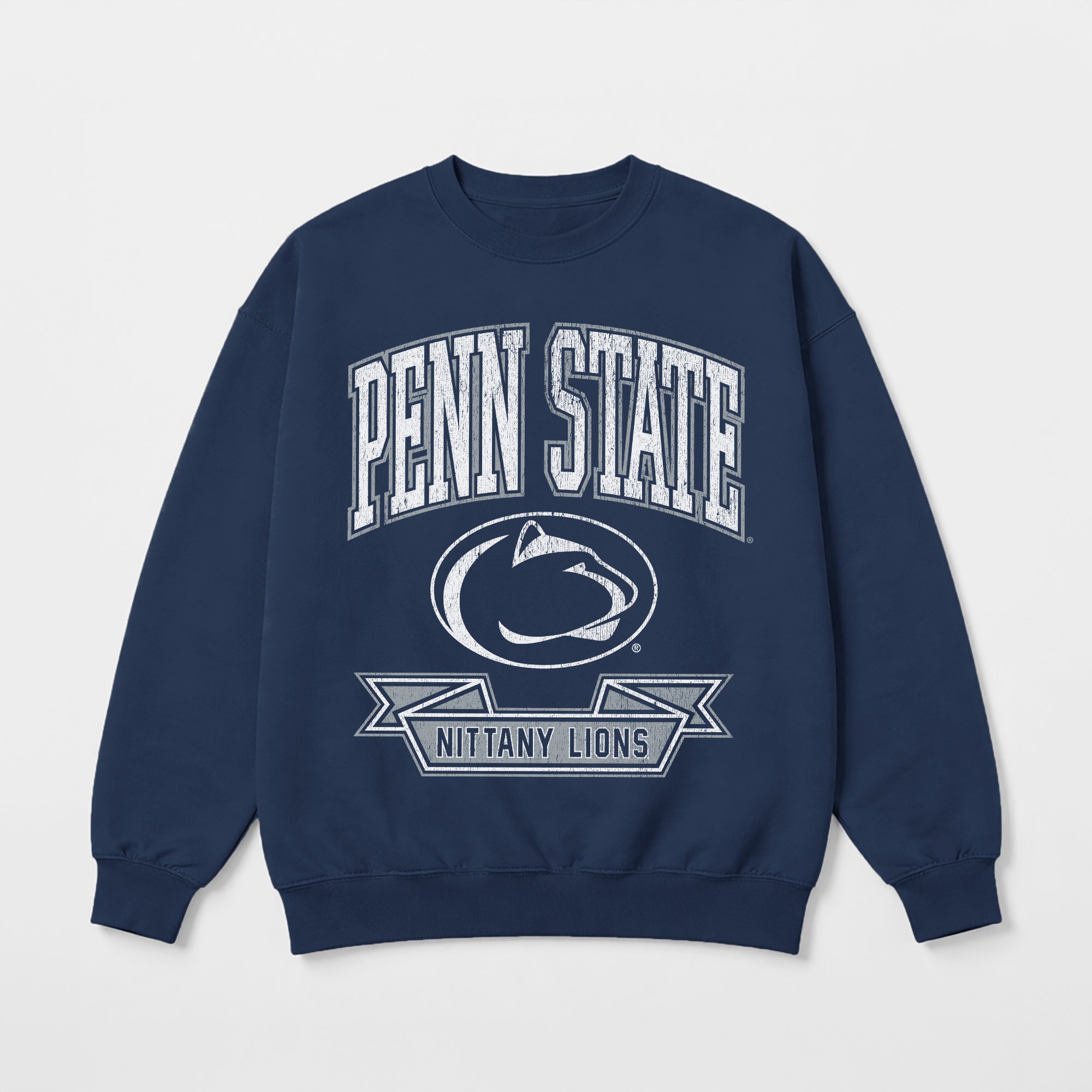 PENN STATE NITTANY LIONS CLASSIC ARCHIVES PREMIUM DROP SHOULDER FLEECE CREWNECK PULLOVER