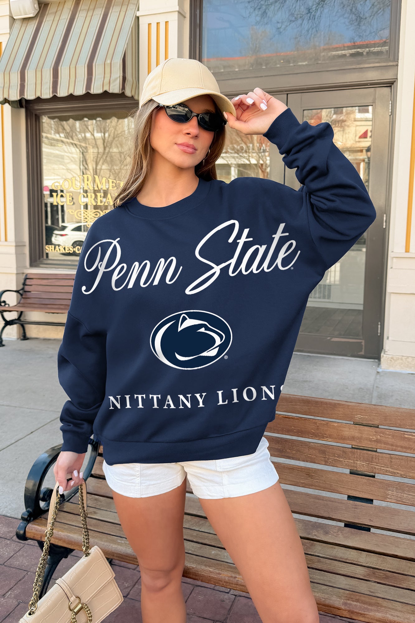 PENN STATE NITTANY LIONS LEGACY CLUB PREMIUM FLEECE DROP SHOULDER CREWNECK PULLOVER