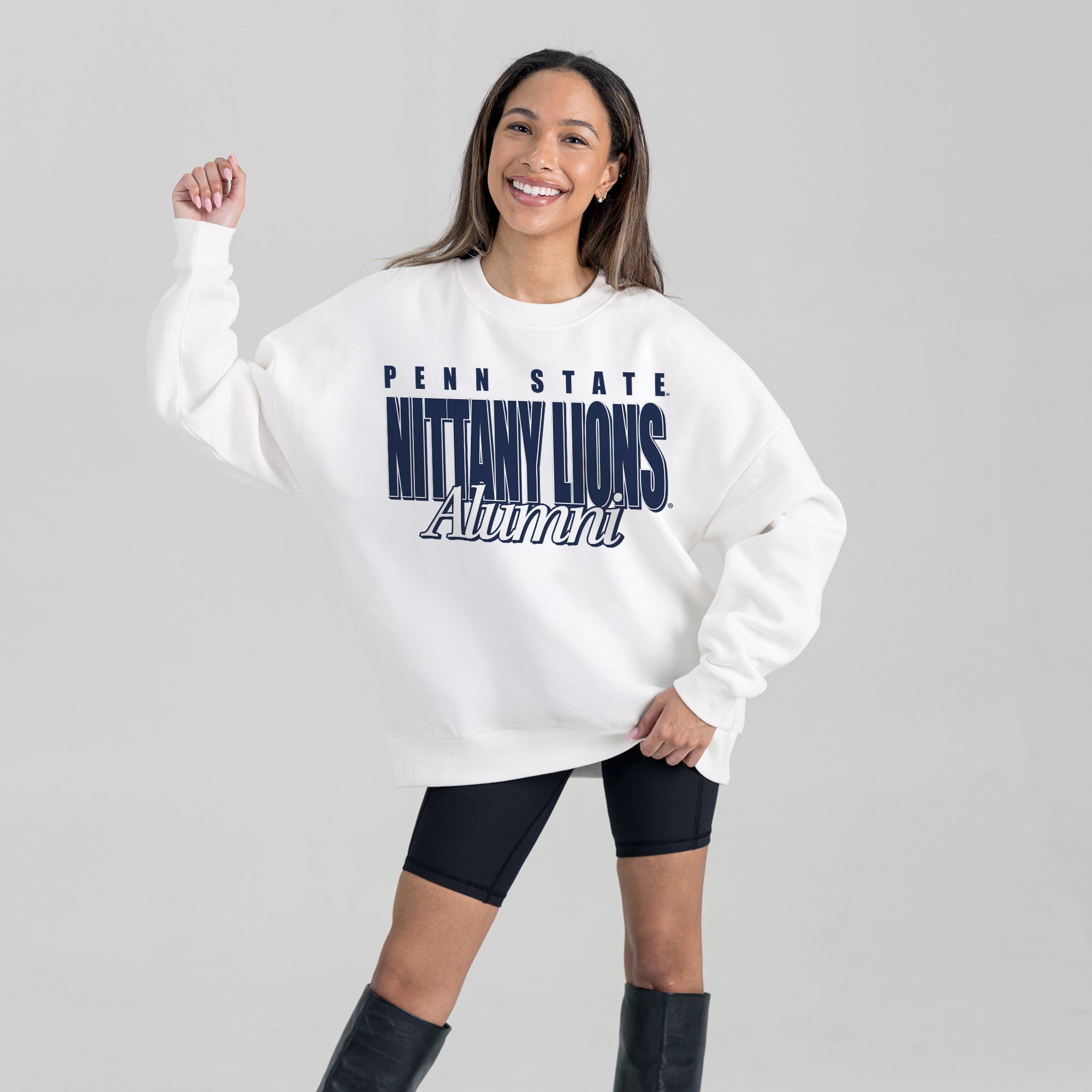 PENN STATE NITTANY LIONS ALUMNI ERA PREMIUM DROP SHOULDER FLEECE CREWNECK PULLOVER