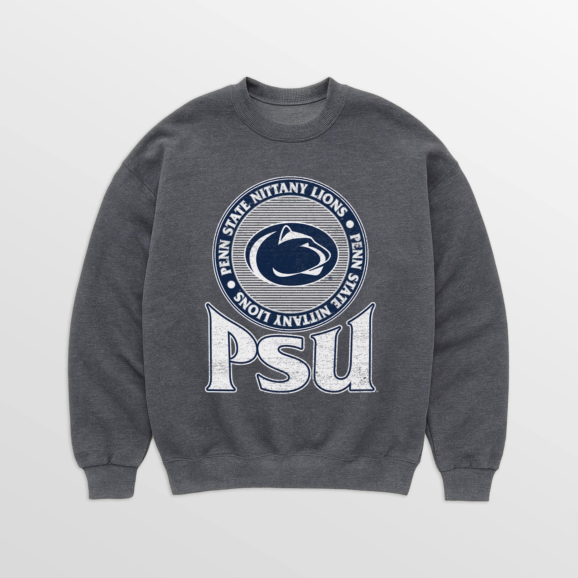 PENN STATE NITTANY LIONS SATURDAY SEAL PREMIUM FLEECE DROP SHOULDER CREWNECK PULLOVER