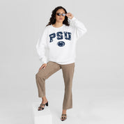 PENN STATE NITTANY LIONS SWEET PLAY PREMIUM FLEECE DROP SHOULDER CREWNECK PULLOVER
