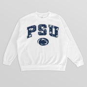 PENN STATE NITTANY LIONS SWEET PLAY PREMIUM FLEECE DROP SHOULDER CREWNECK PULLOVER