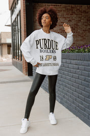 PURDUE BOILERMAKERS ALLEGIANCE PREMIUM FLEECE DROP SHOULDER CREWNECK PULLOVER