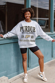 PURDUE BOILERMAKERS ALLEGIANCE PREMIUM FLEECE DROP SHOULDER CREWNECK PULLOVER
