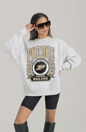 PURDUE BOILERMAKERS HERITAGE PREMIUM FLEECE DROP SHOULDER CREWNECK PULLOVER