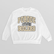 PURDUE BOILERMAKERS FADED FORMATION PREMIUM FLEECE DROP SHOULDER CREWNECK PULLOVER