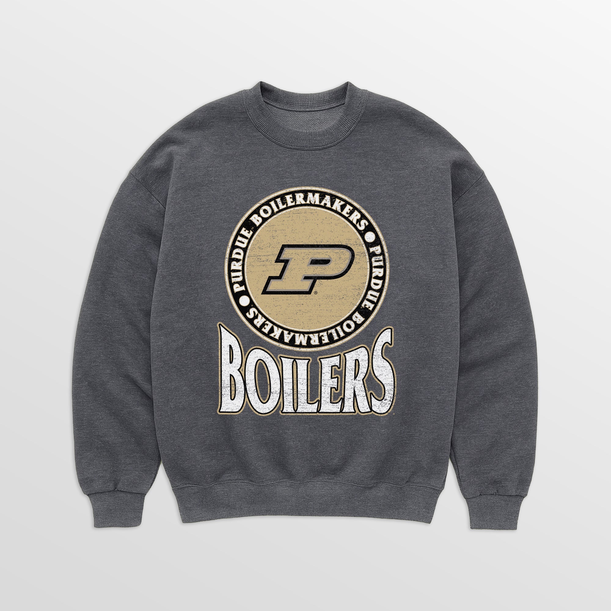 PURDUE BOILERMAKERS SATURDAY SEAL PREMIUM FLEECE DROP SHOULDER CREWNECK PULLOVER