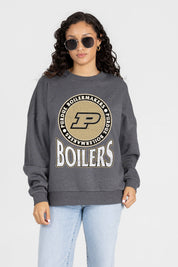 PURDUE BOILERMAKERS SATURDAY SEAL PREMIUM FLEECE DROP SHOULDER CREWNECK PULLOVER