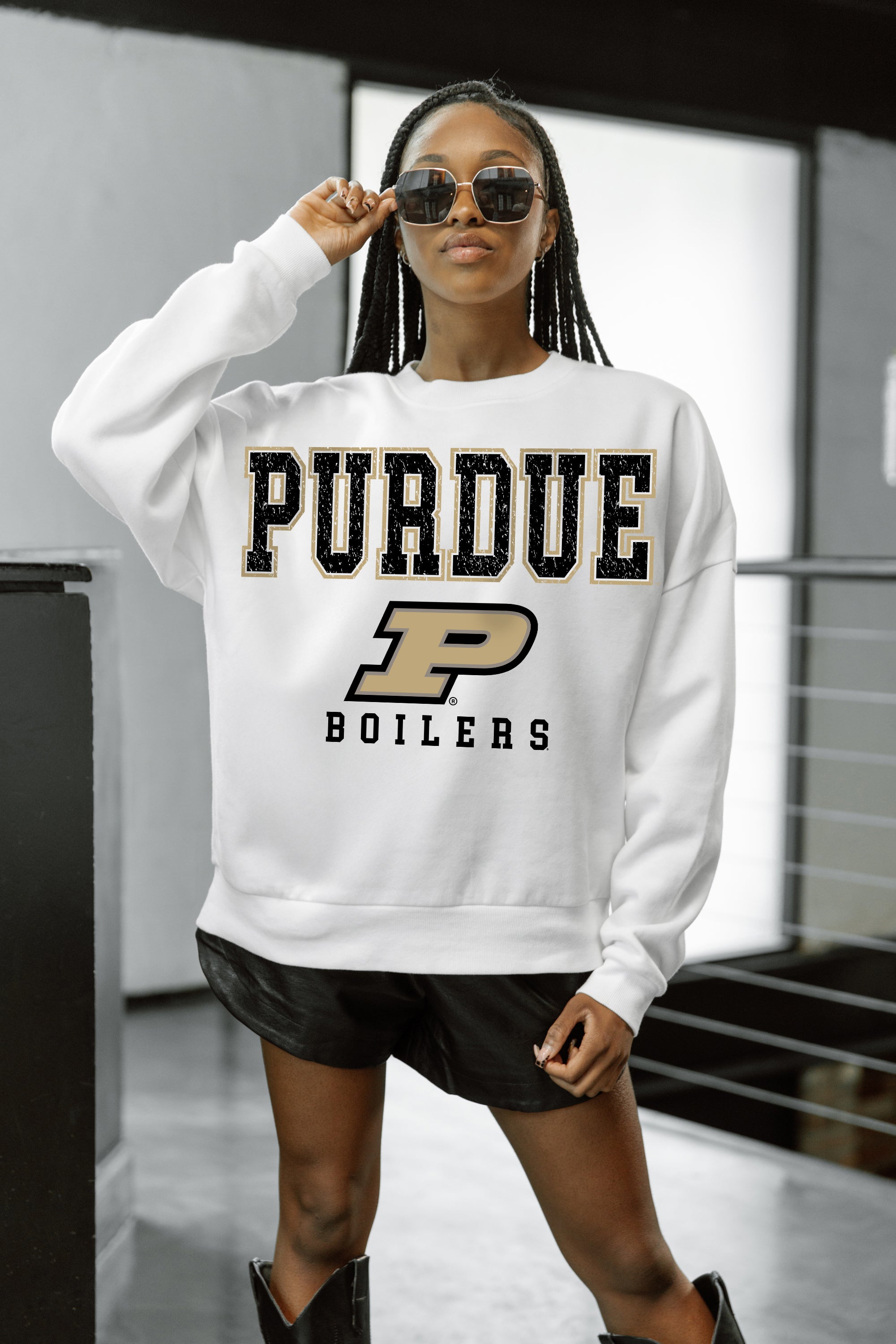 PURDUE BOILERMAKERS Freestyle Fleece Drop-Shoulder Pullover