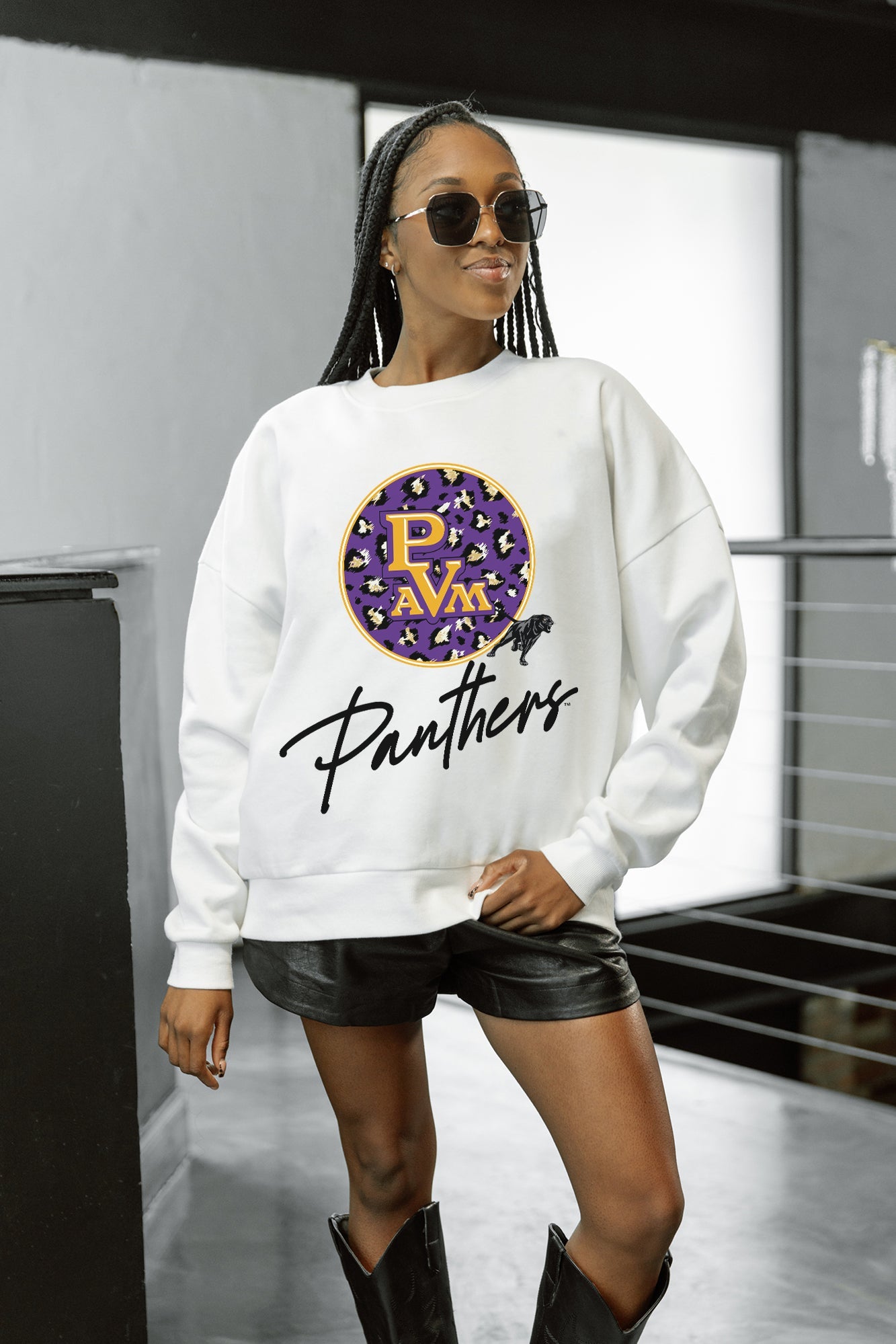 PRAIRIE VIEW A&M PANTHERS WILD BREAKTHROUGH PREMIUM FLEECE CREWNECK PULLOVER