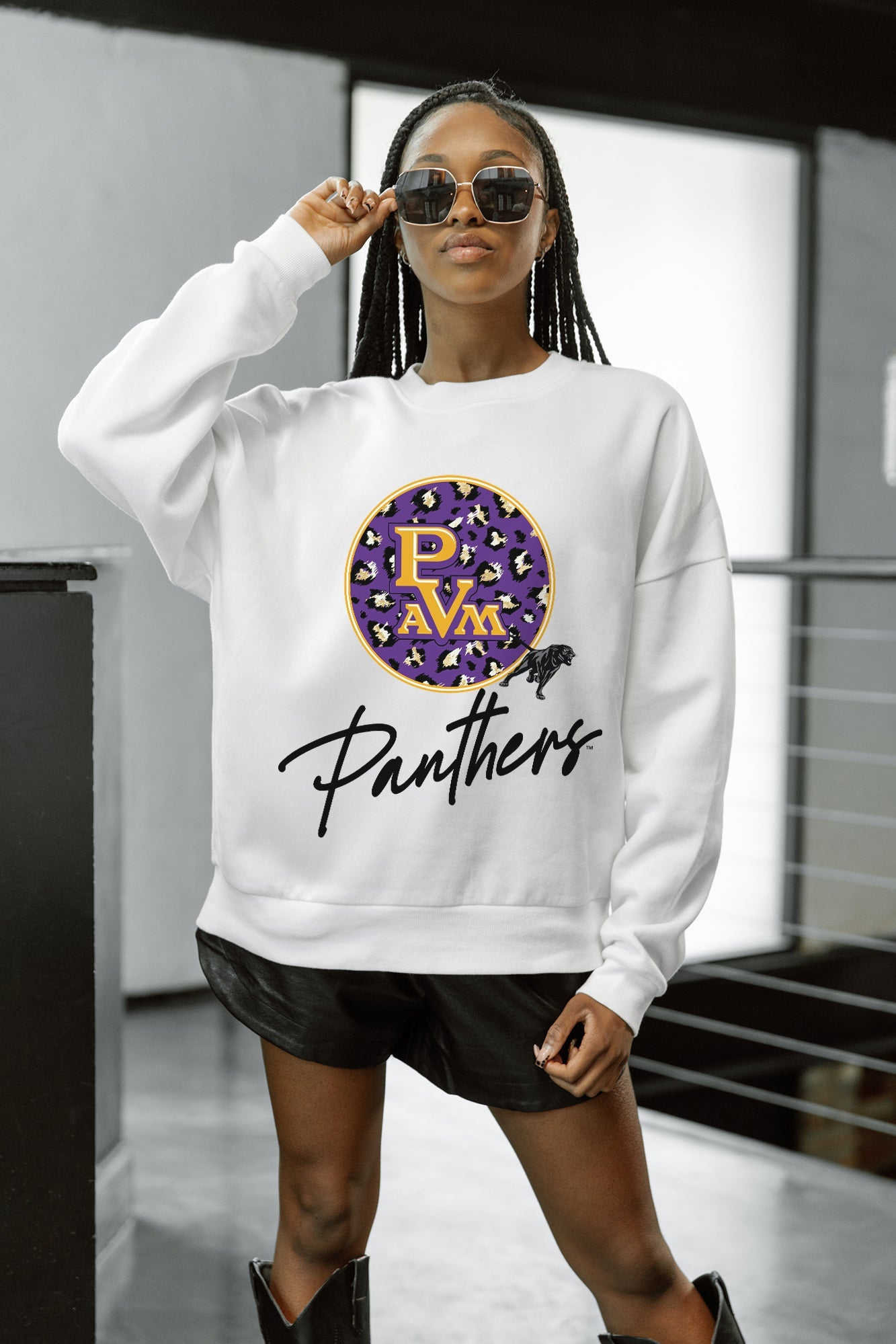 PRAIRIE VIEW A&M PANTHERS WILD BREAKTHROUGH PREMIUM FLEECE CREWNECK PULLOVER