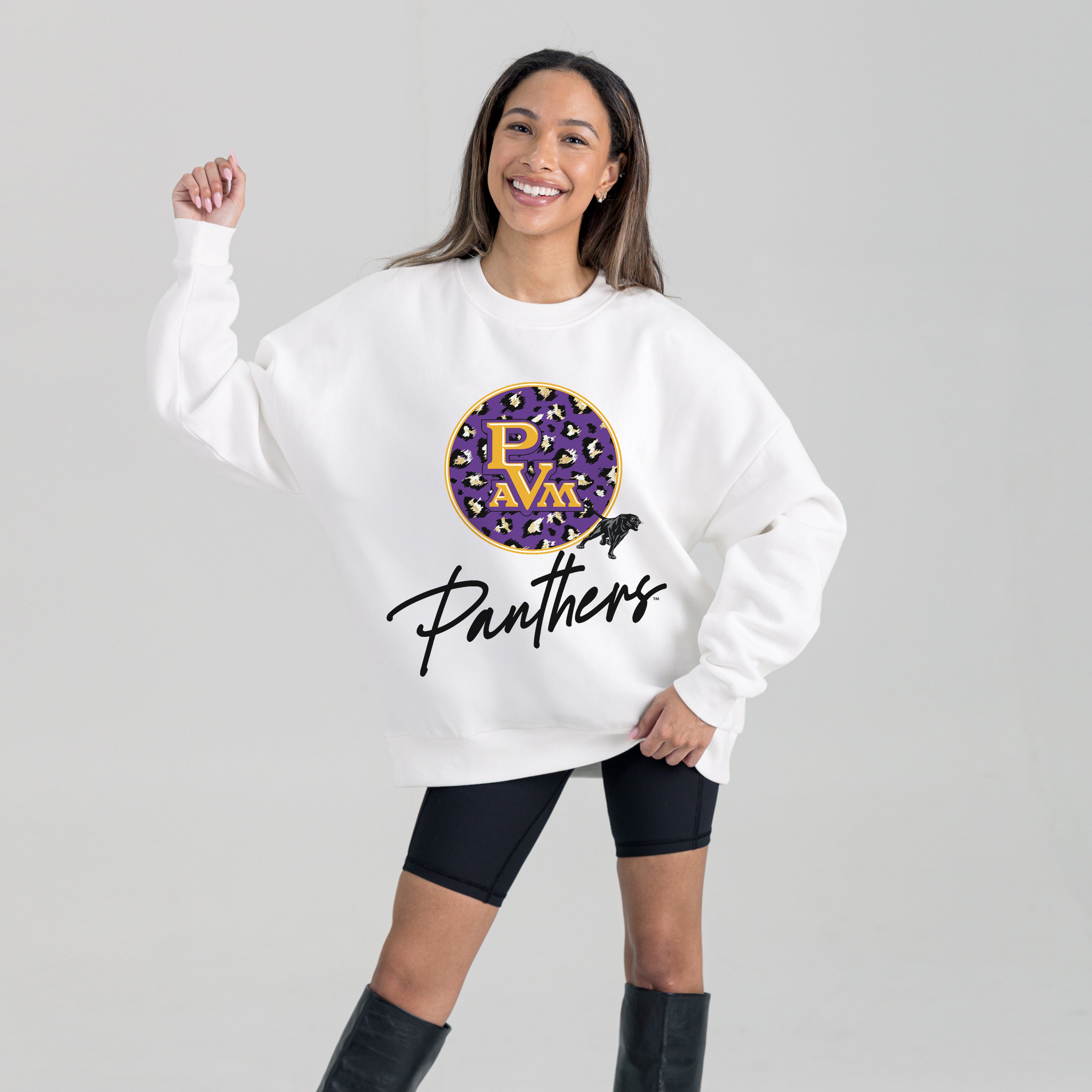 PRAIRIE VIEW A&M PANTHERS WILD BREAKTHROUGH PREMIUM FLEECE CREWNECK PULLOVER