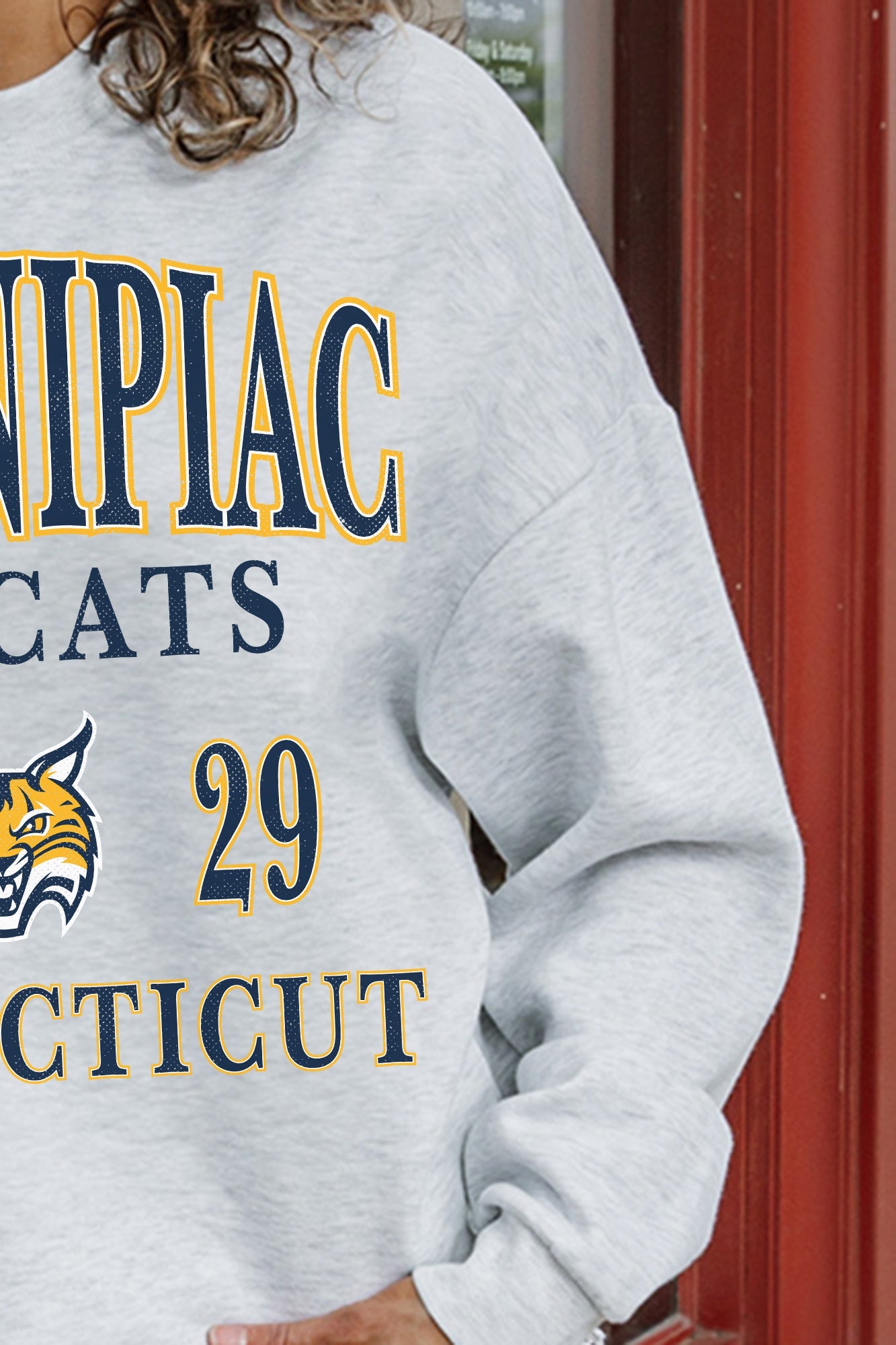 QUINNIPIAC BOBCATS ALLEGIANCE PREMIUM FLEECE DROP SHOULDER CREWNECK PULLOVER