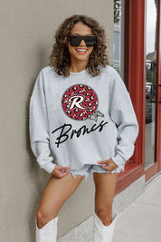 RIDER BRONCOS GOING WILD PREMIUM FLEECE DROP SHOULDER CREWNECK PULLOVER