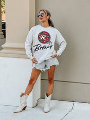 RIDER BRONCOS GOING WILD PREMIUM FLEECE DROP SHOULDER CREWNECK PULLOVER