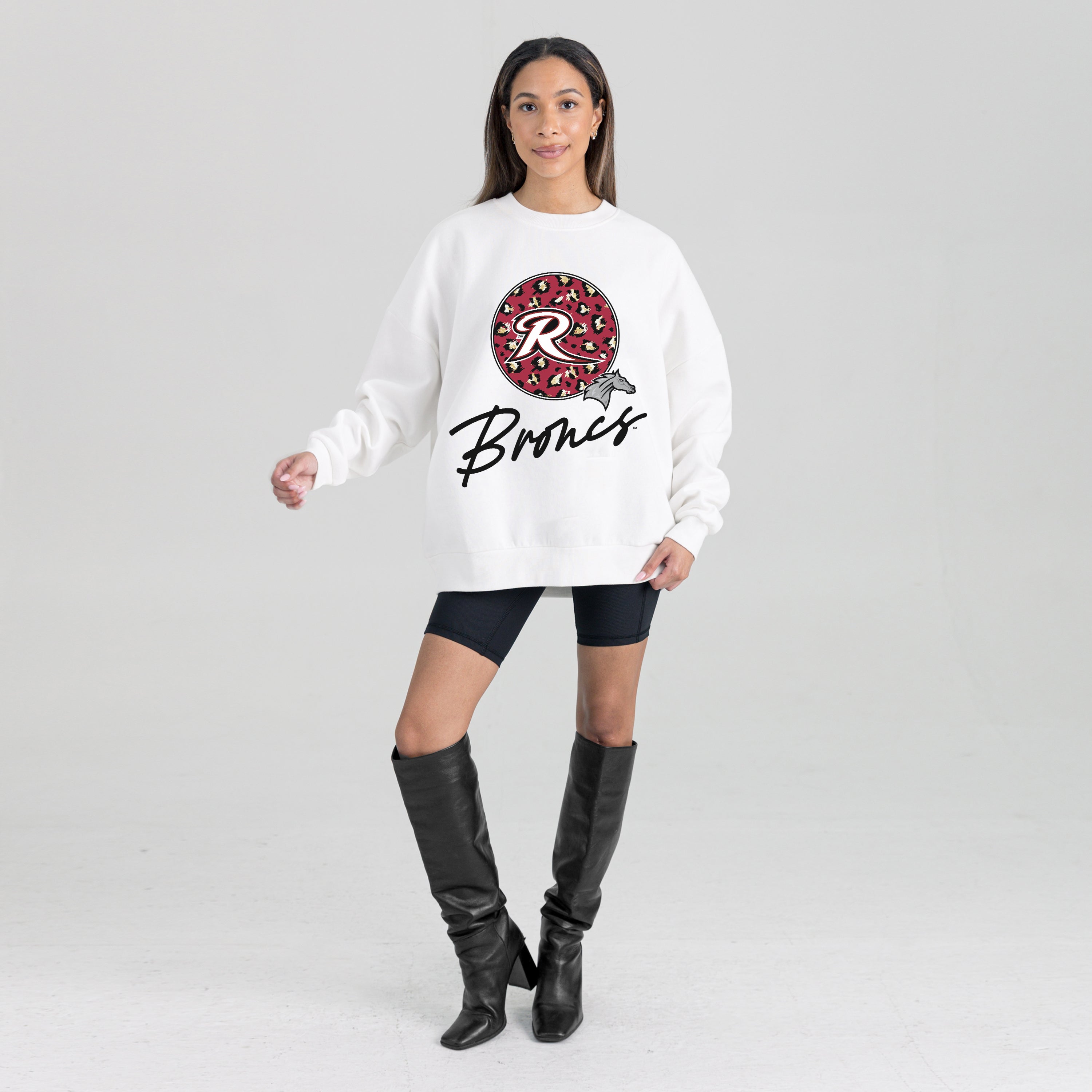 RIDER BRONCS WILD BREAKTHROUGH PREMIUM FLEECE CREWNECK PULLOVER