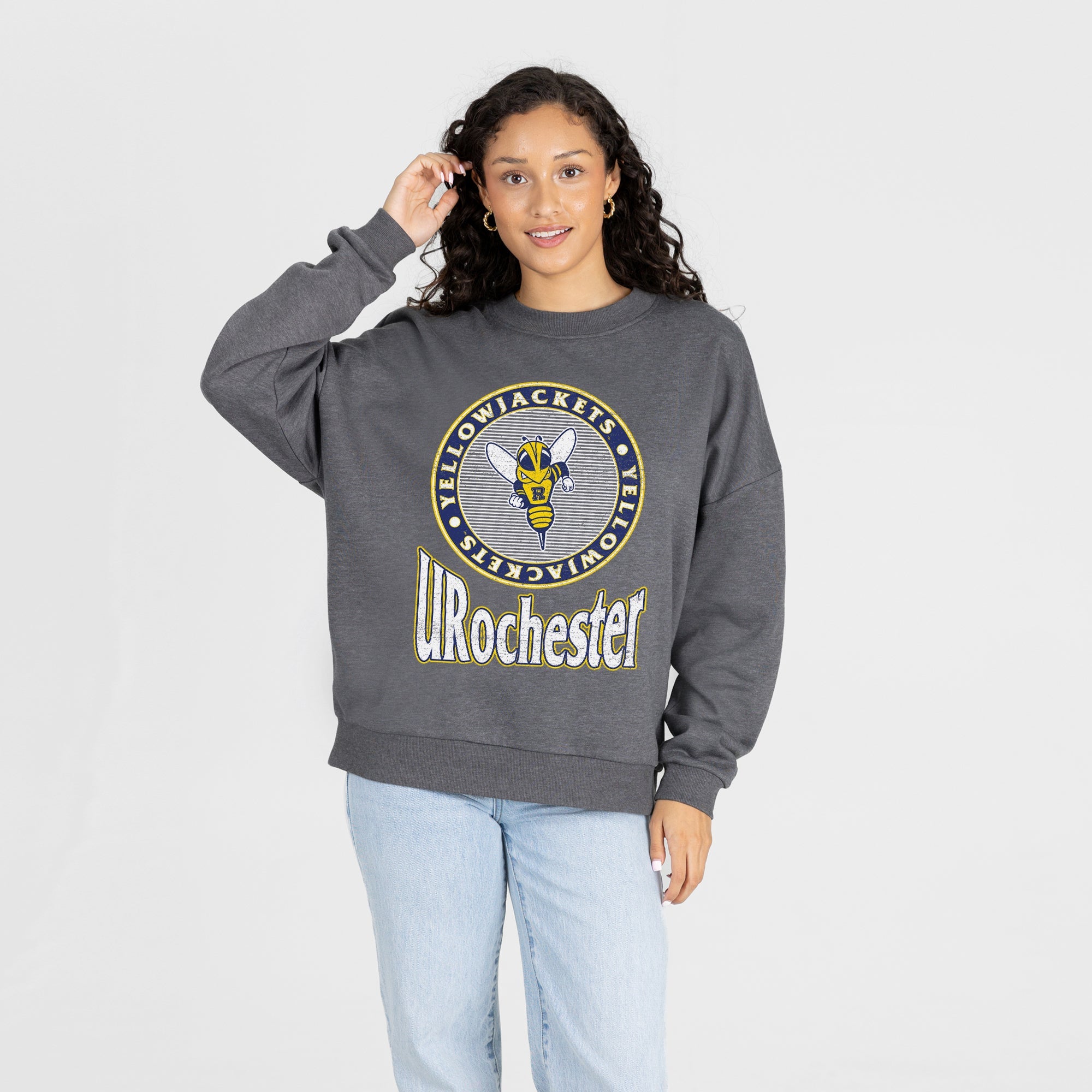ROCHESTER YELLOWJACKETS SATURDAY SEAL PREMIUM FLEECE DROP SHOULDER CREWNECK PULLOVER