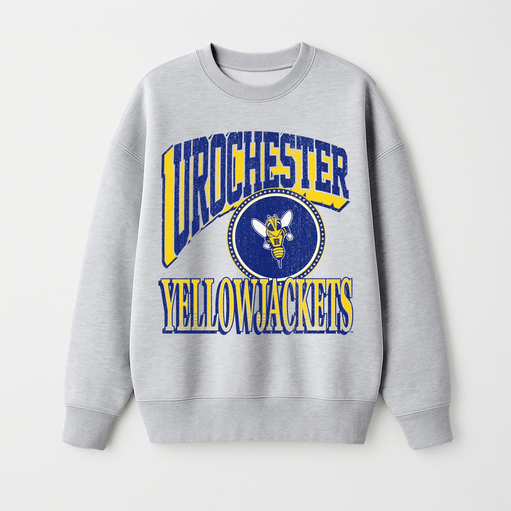 ROCHESTER YELLOWJACKETS GAME ON PREMIUM FLEECE DROP SHOULDER CREWNECK PULLOVER