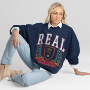 REAL SALT LAKE CLASSIC ARCHIVES PREMIUM FLEECE DROP SHOULDER CREWNECK PULLOVER