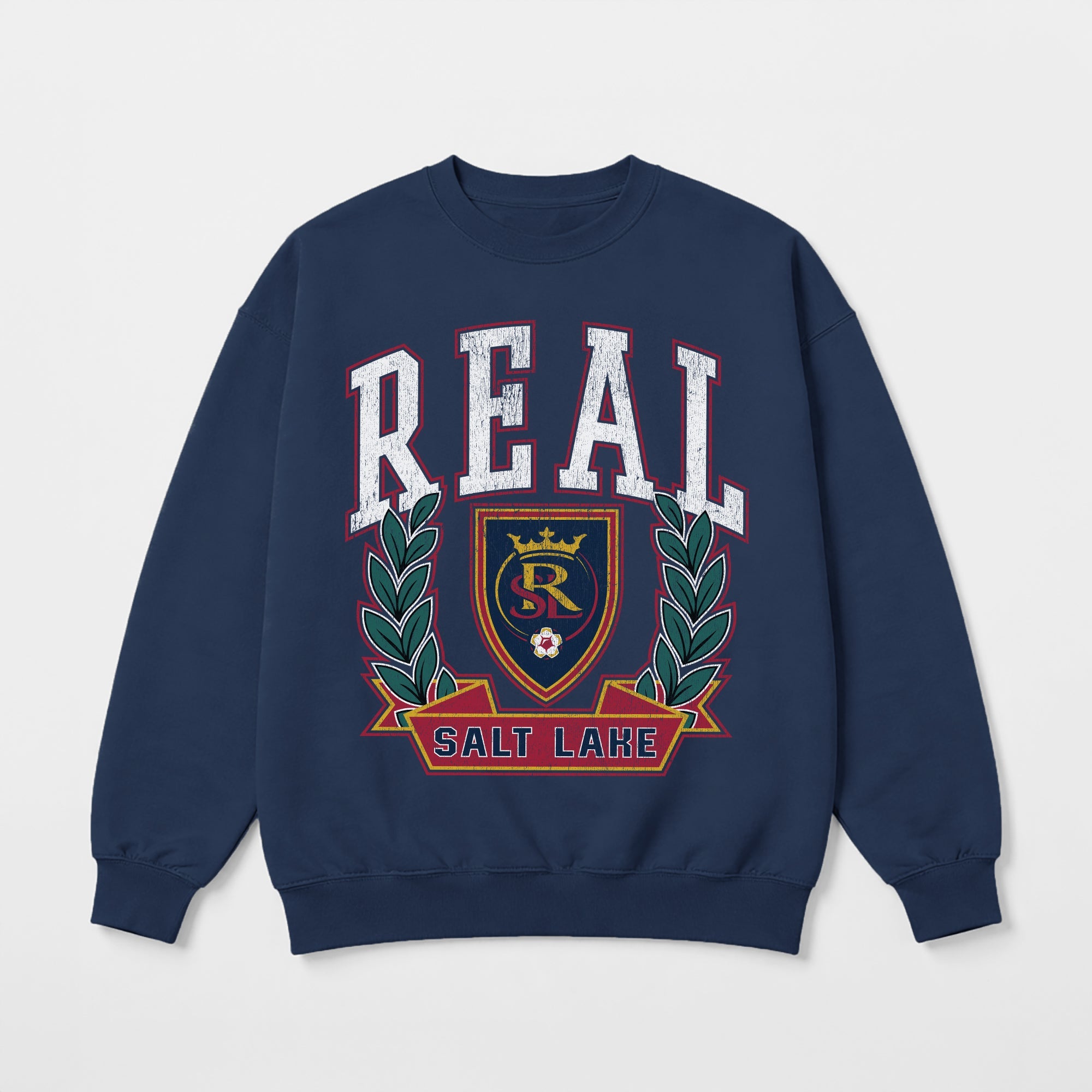 REAL SALT LAKE CLASSIC ARCHIVES PREMIUM FLEECE DROP SHOULDER CREWNECK PULLOVER