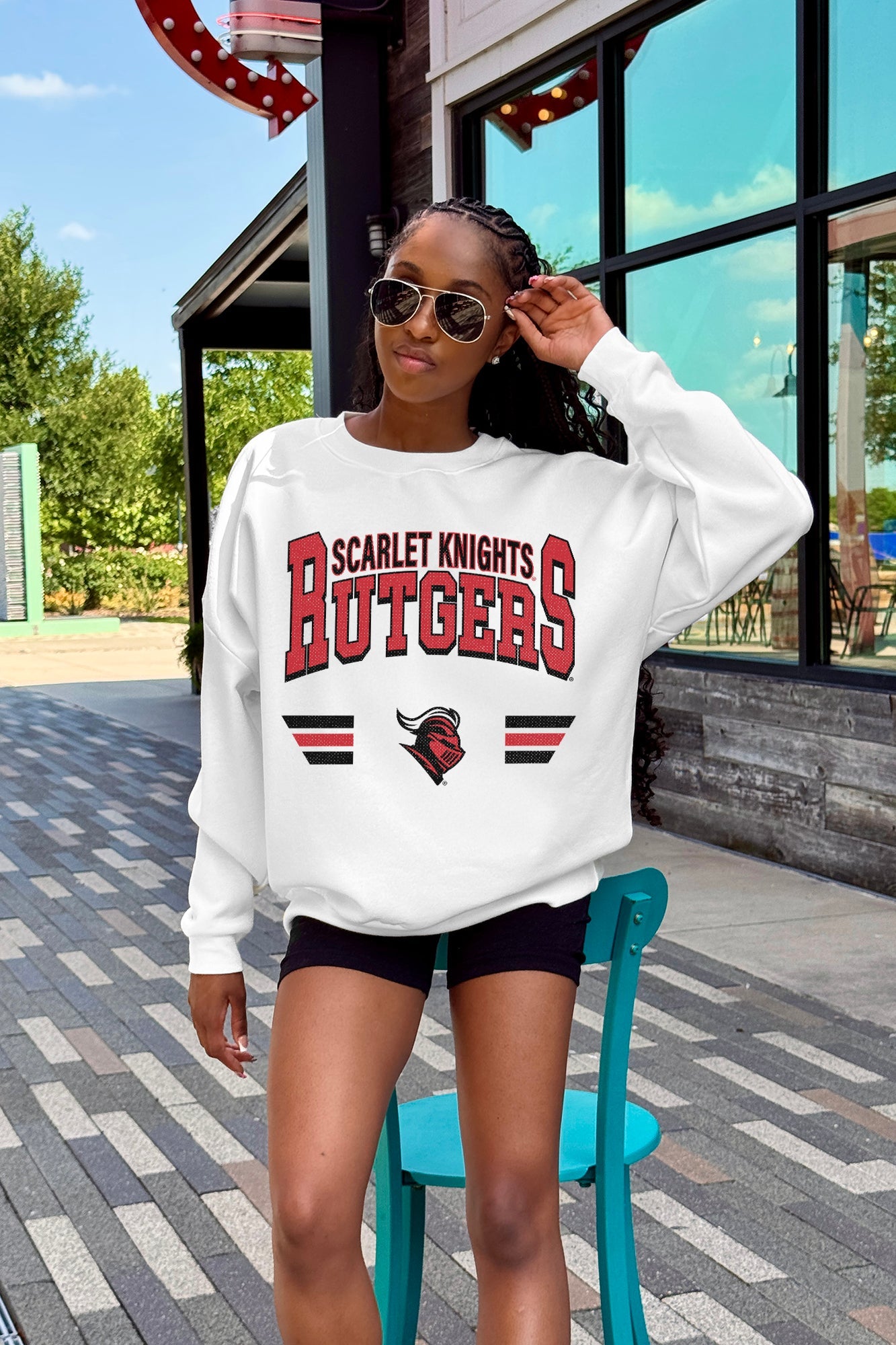 RUTGERS SCARLET KNIGHTS SWIFT STRIKE PREMIUM FLEECE DROP SHOULDER CREWNECK PULLOVER