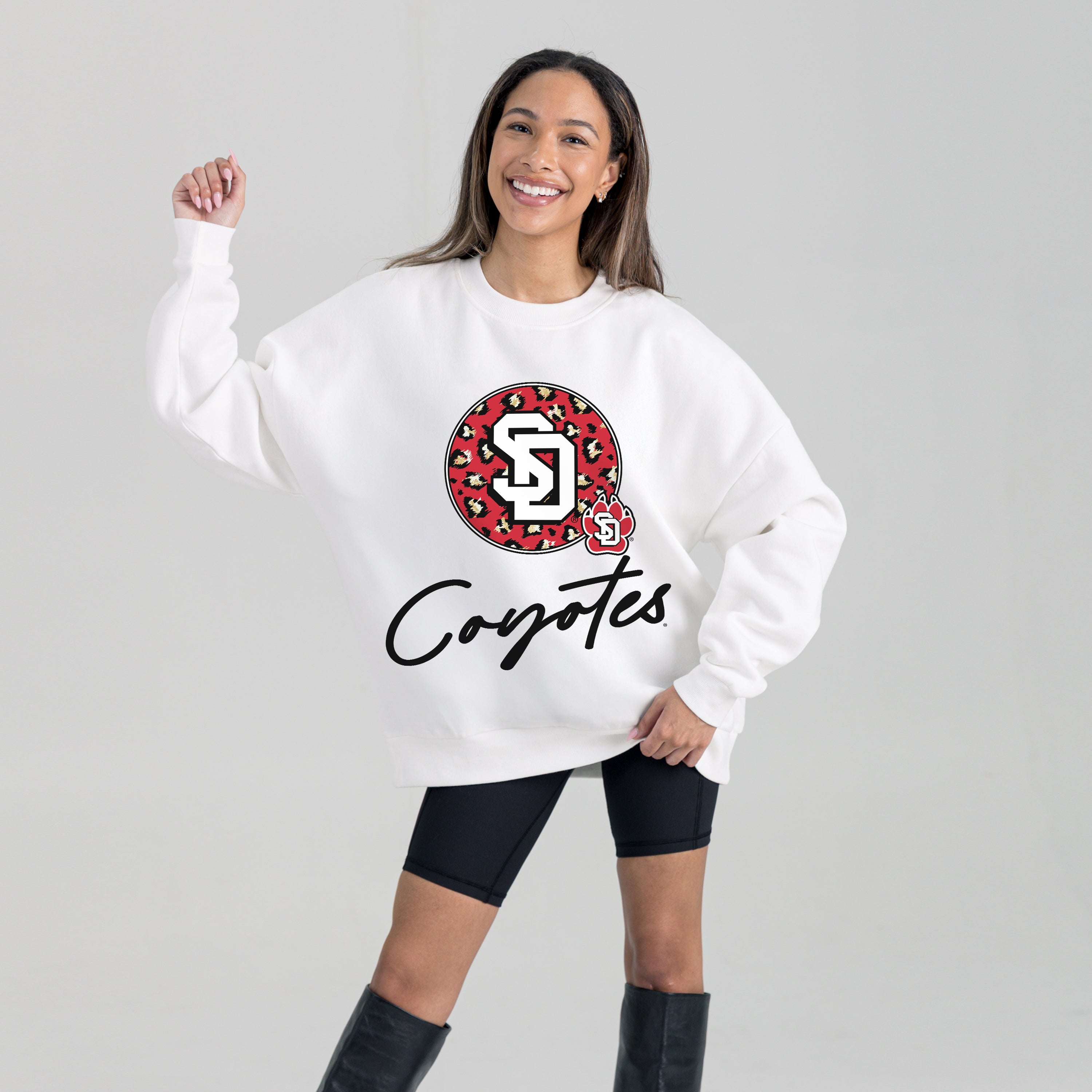 SOUTH DAKOTA COYOTES WILD BREAKTHROUGH PREMIUM FLEECE CREWNECK PULLOVER