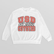 SOUTH DAKOTA COYOTES FADED FORMATION PREMIUM FLEECE DROP SHOULDER CREWNECK PULLOVER