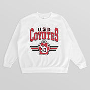 SOUTH DAKOTA COYOTES SWIFT STRIKE PREMIUM FLEECE DROP SHOULDER CREWNECK PULLOVER