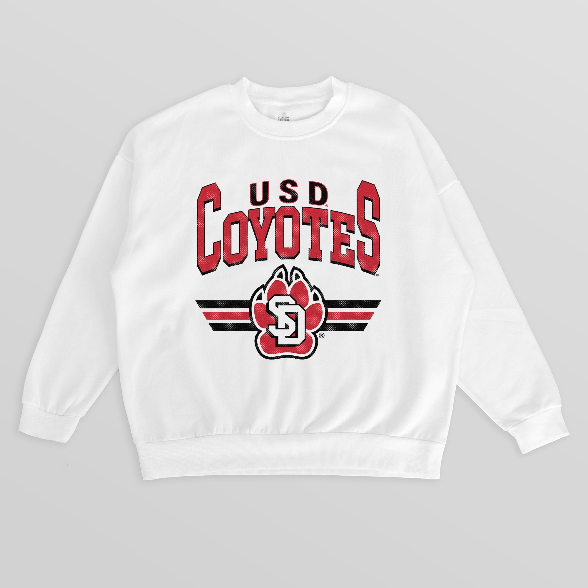 SOUTH DAKOTA COYOTES SWIFT STRIKE PREMIUM FLEECE DROP SHOULDER CREWNECK PULLOVER
